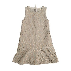 Crewcuts Girls Sleeveless Leopard Metalic Sparkle Dress 5 Zipper